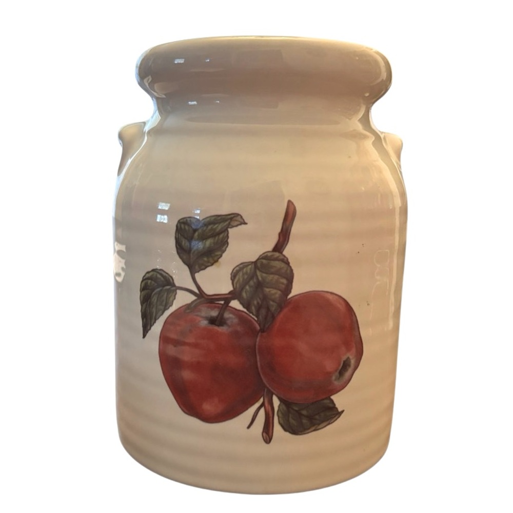 Vintage Ceramic Apple Kitchen Jar Farmhouse Country Decor